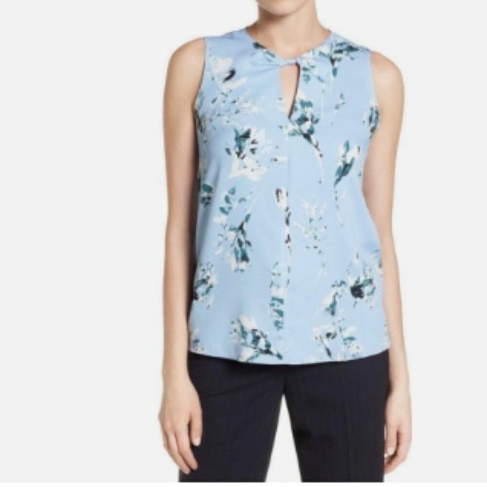 NWOT CLASSIQUES ENTIER Blue Twist Keyhole Silk in Size S